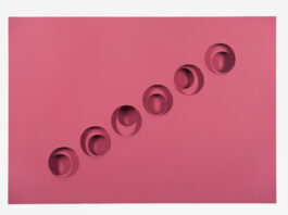 Paolo Scheggi, Superficie curva Rosa - fronte, Acrilico su tele sovrapposte, 1968, cm 70,4 x 100,4 x 5,8